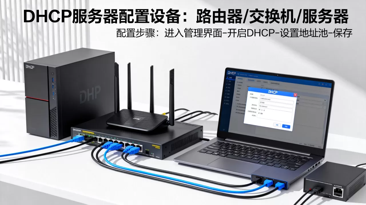 DHCP服务器在哪些设备上配置，怎么设置？