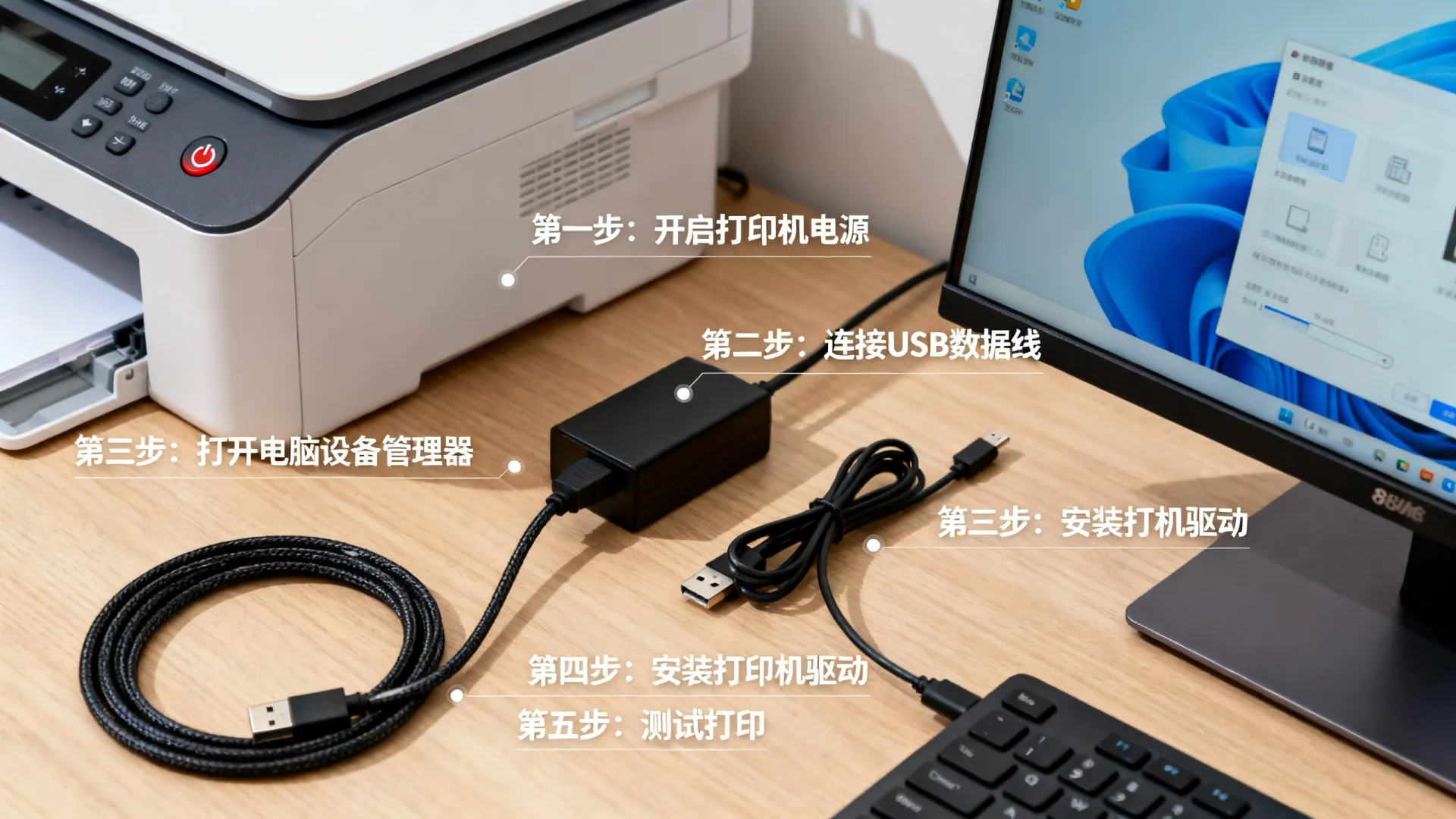 怎样安装打印机和电脑连接 怎样安装打印机和电脑连接