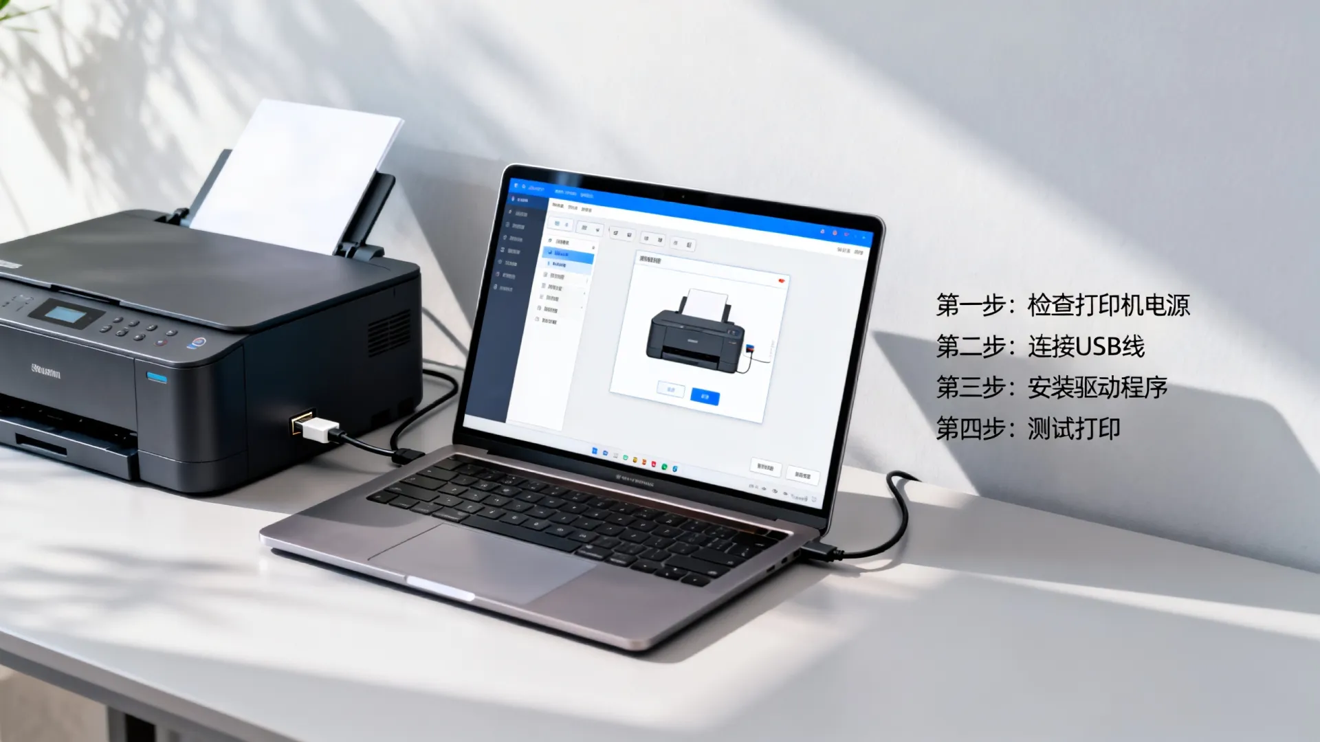 安装打印机连接电脑教程图解