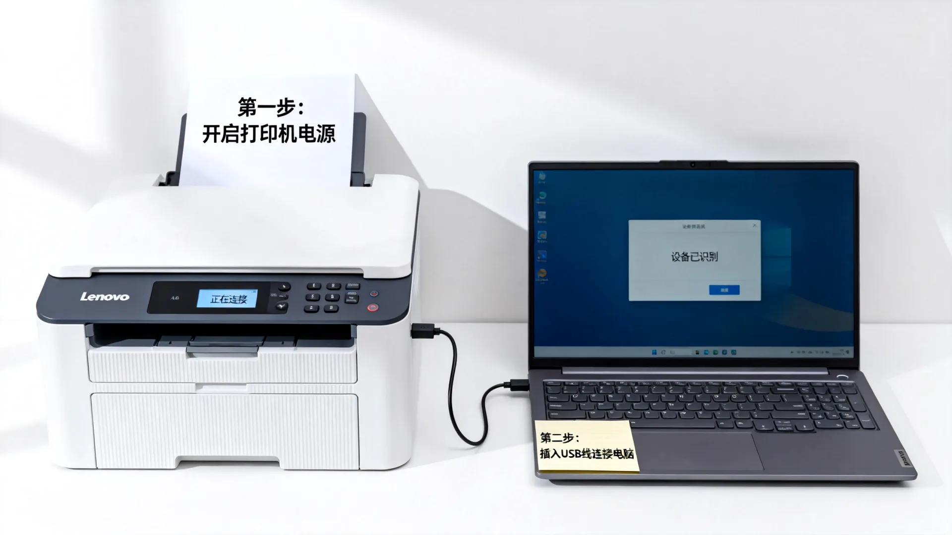 联想打印机怎么连电脑上去 联想打印机怎么连电脑上去