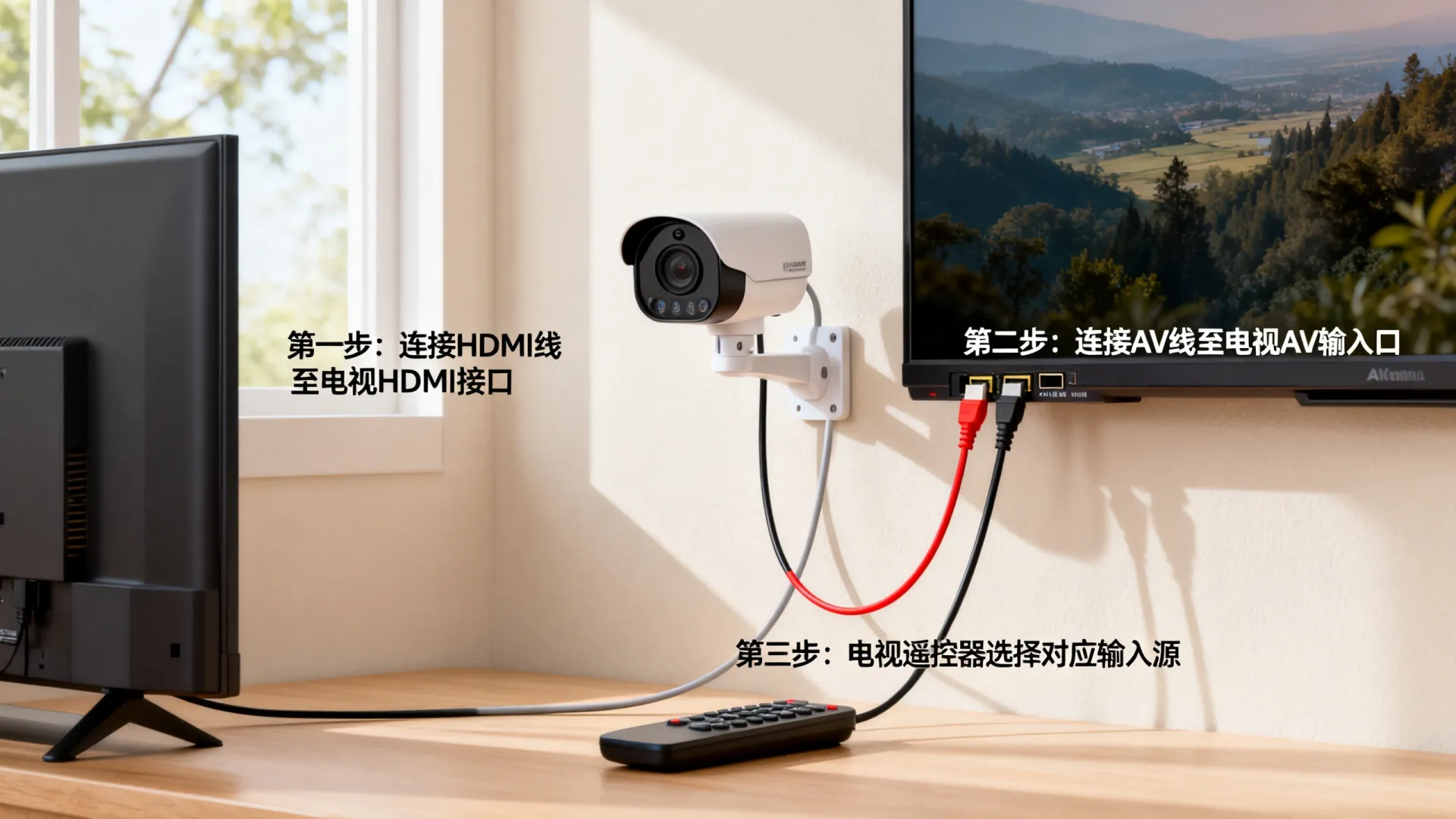 监控摄像头怎么连接电视机上 监控摄像头怎么连接电视机上