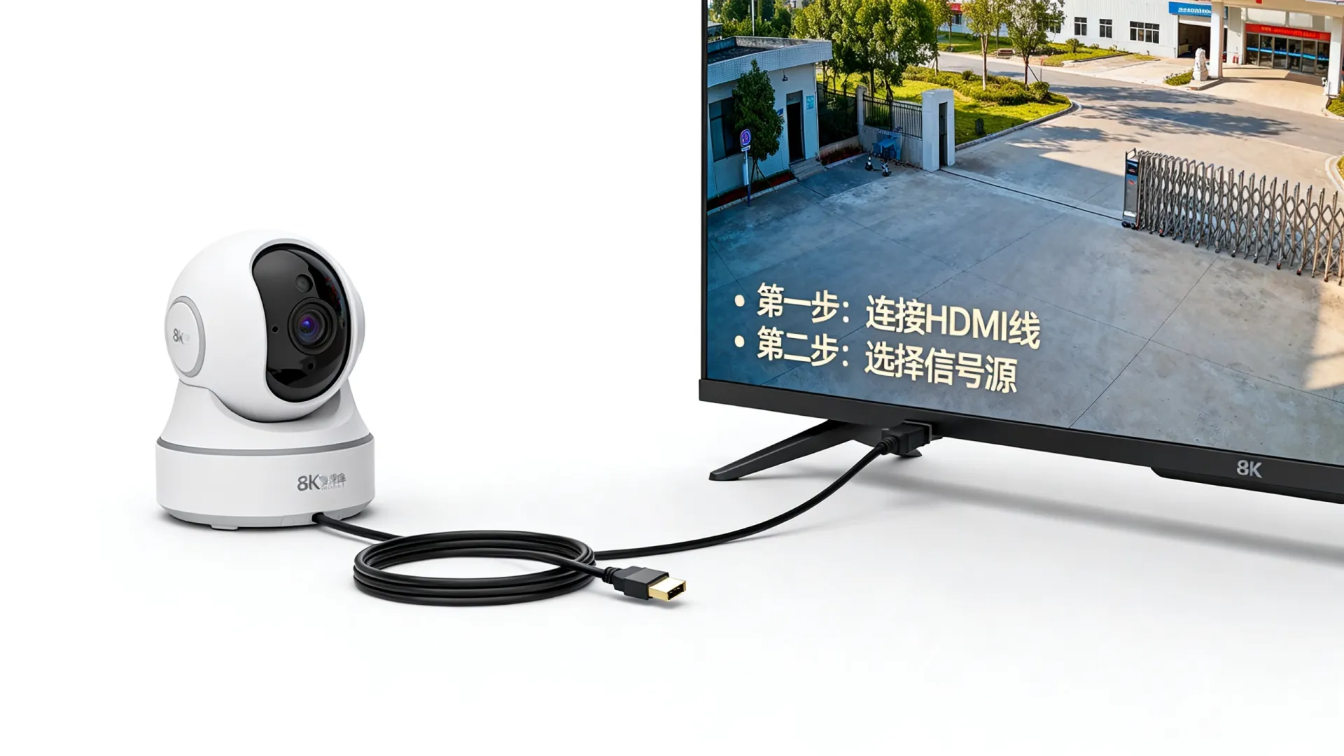 监控摄像头直接连接电视教程