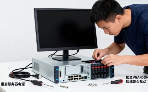 服务器显示屏不显示怎么办，服务器黑屏无信号怎么解决
