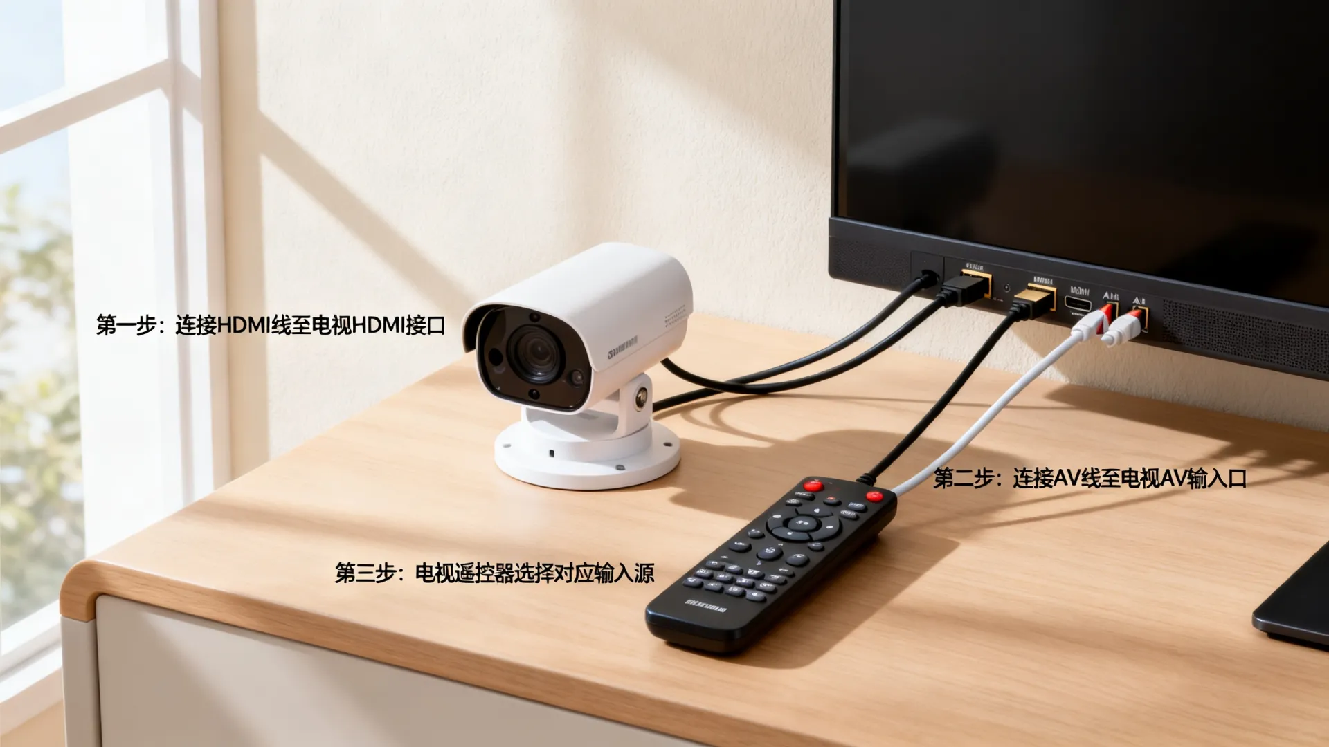 监控摄像头怎么连接电视机上 监控摄像头怎么连接电视机上