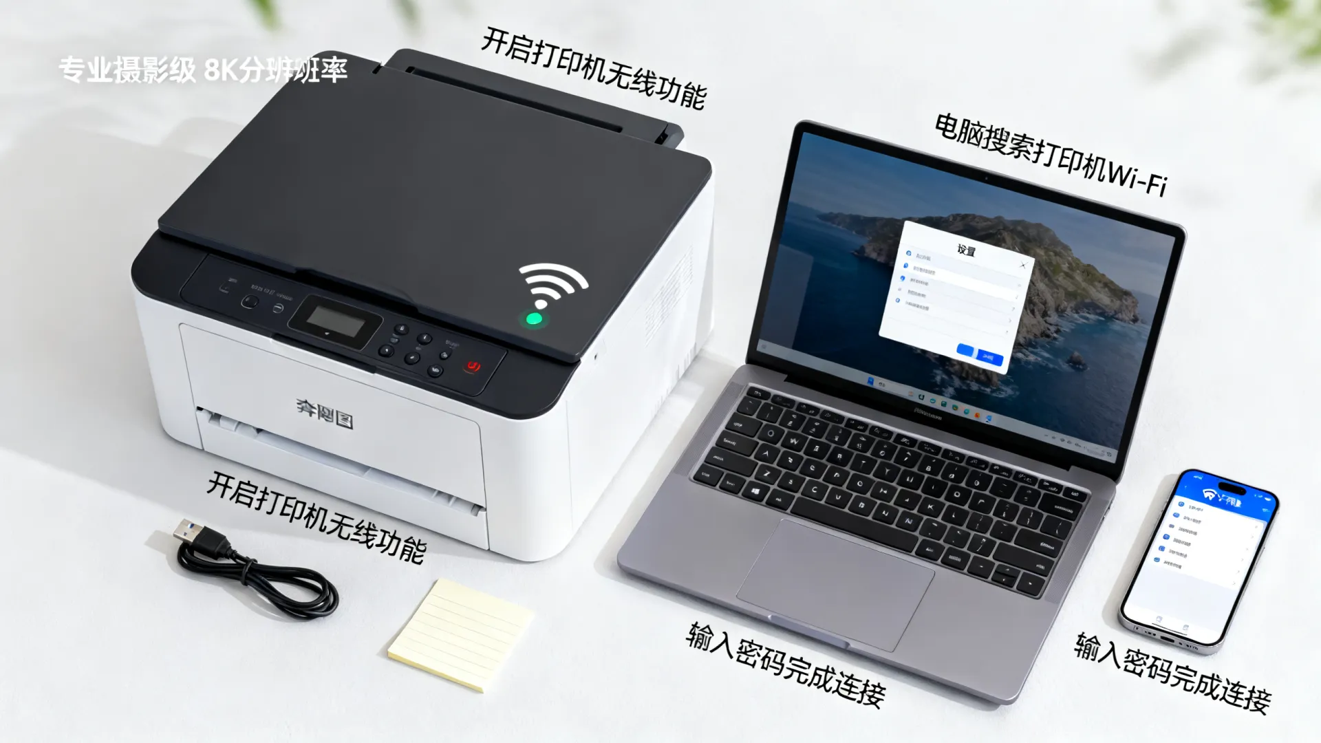 奔图打印机怎么和电脑无线连接