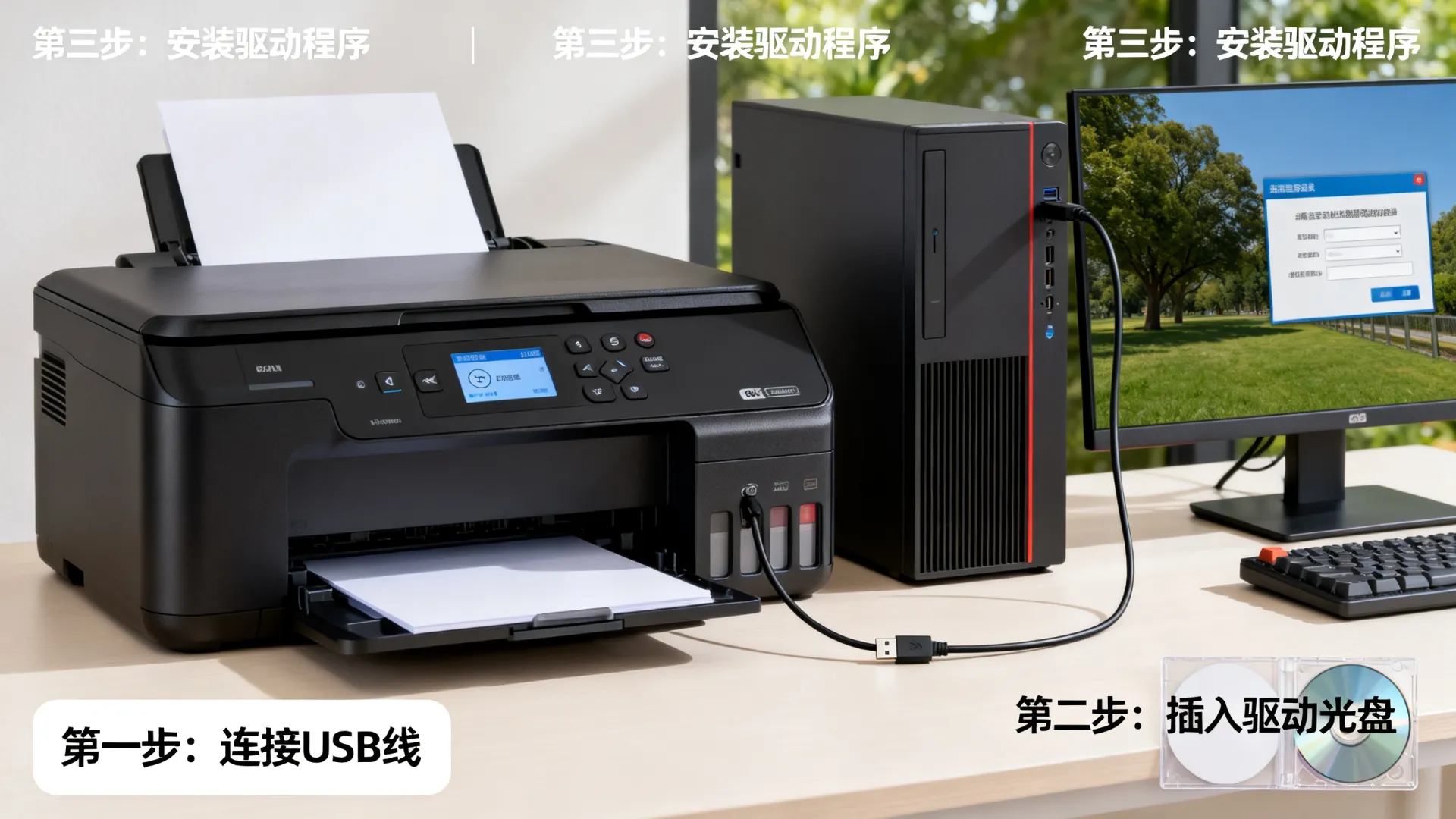 打印机怎么连接电脑怎么安装驱动 打印机怎么连接电脑怎么安装驱动