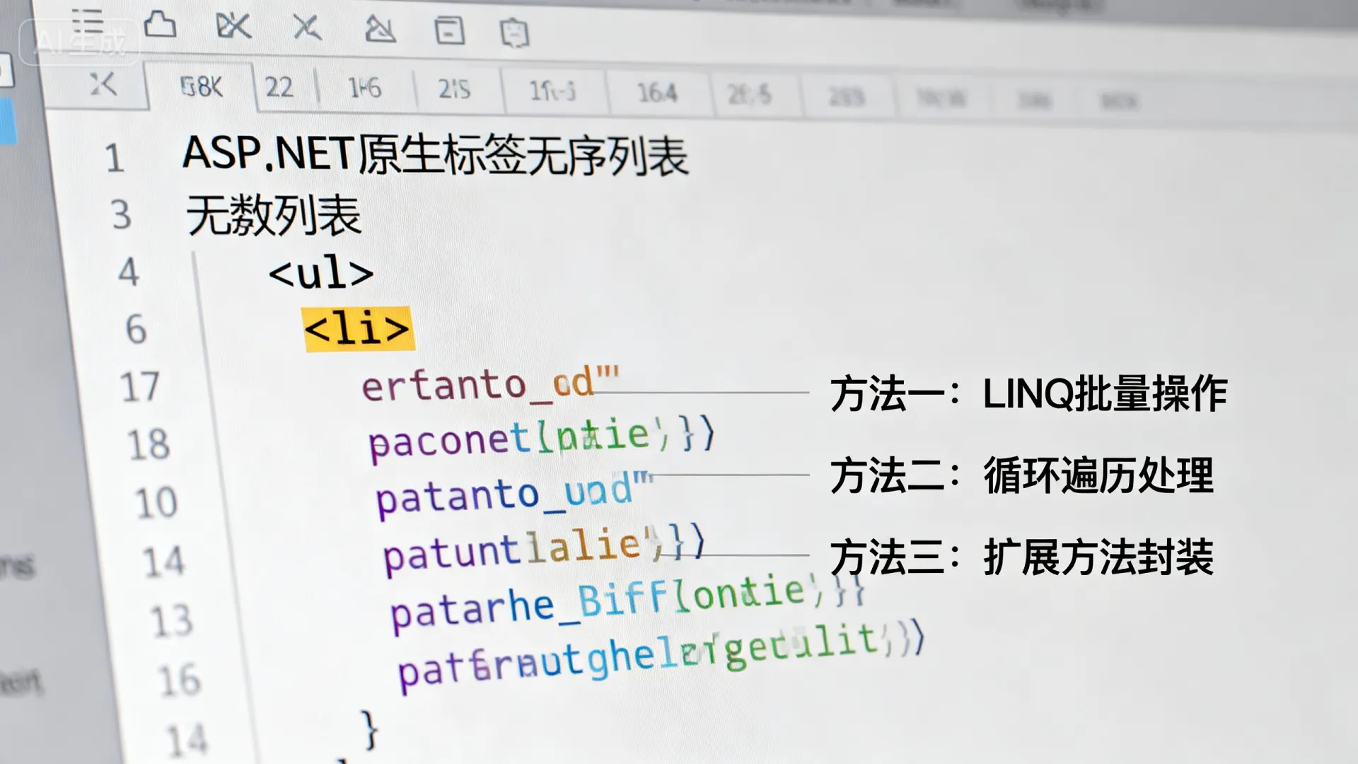 ASP.NET原生标签无序列表如何批量操作?三种方法高效解决! NET原生标签无序列表如何批量操作