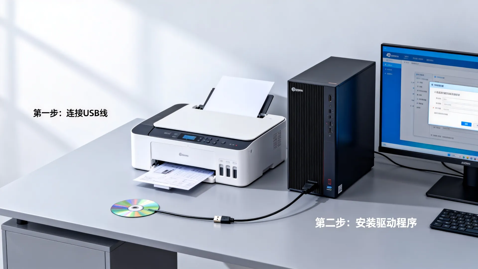 打印机和电脑怎样安装和连接 打印机和电脑怎样安装和连接