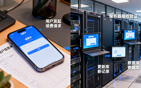 手机续费时，服务器操作流程是怎样的？能否详细解释一下？