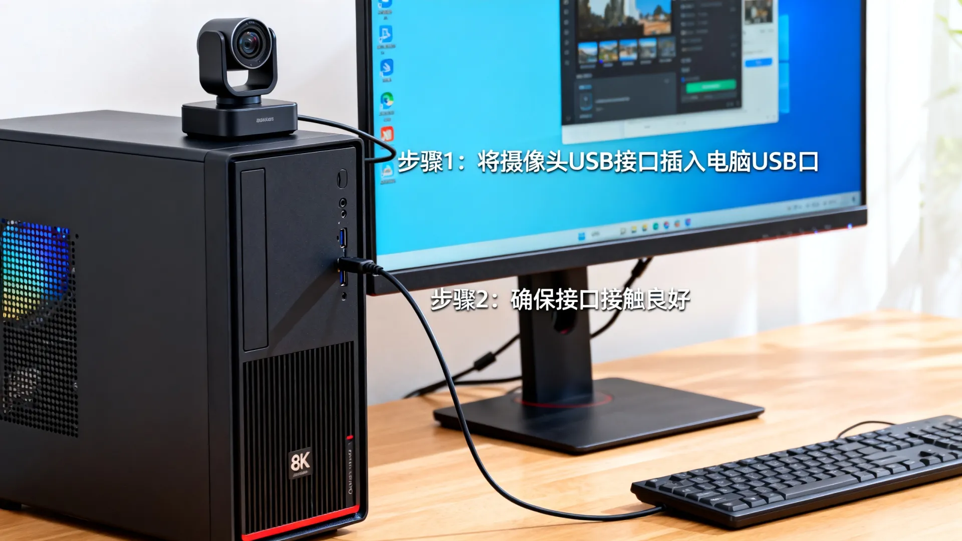 台式电脑怎么连接摄像头 台式电脑怎么连接摄像头