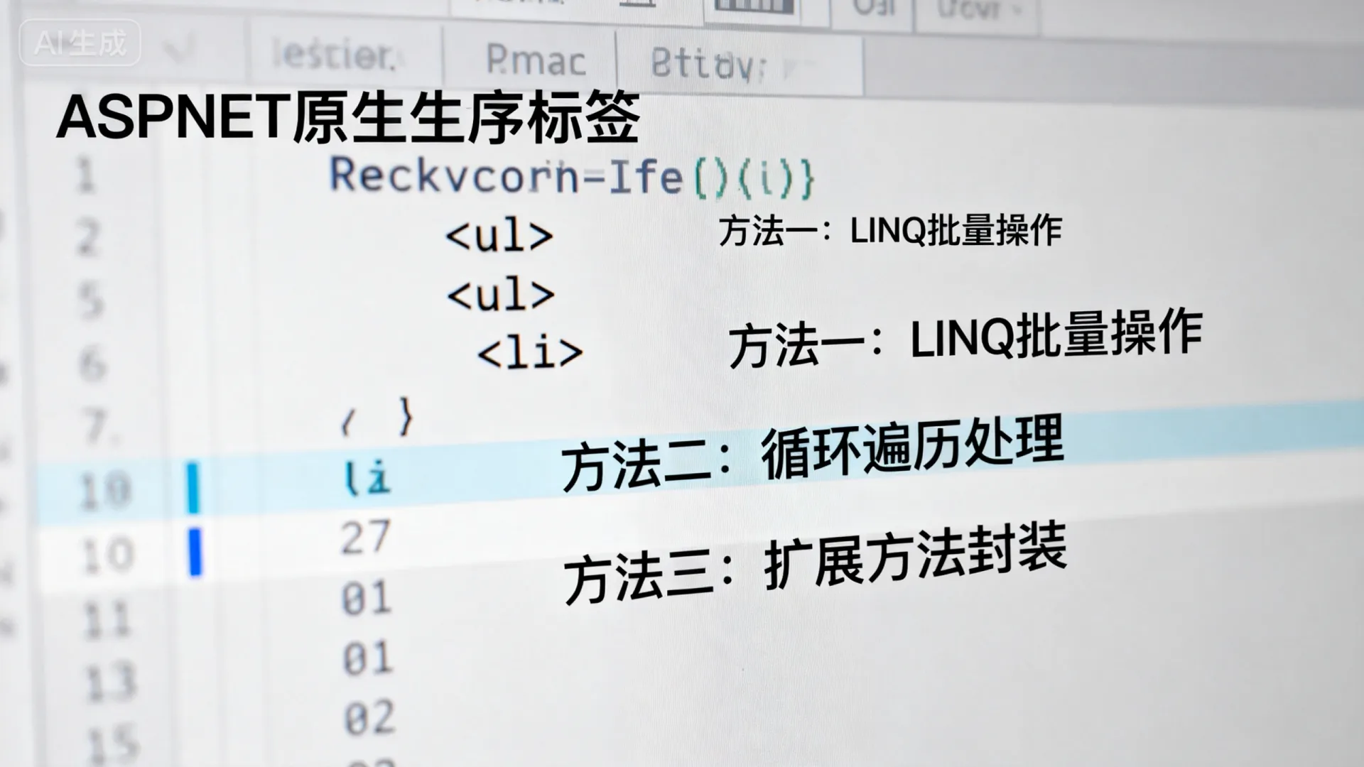 ASP.NET原生标签无序列表如何批量操作?三种方法高效解决! NET原生标签无序列表如何批量操作