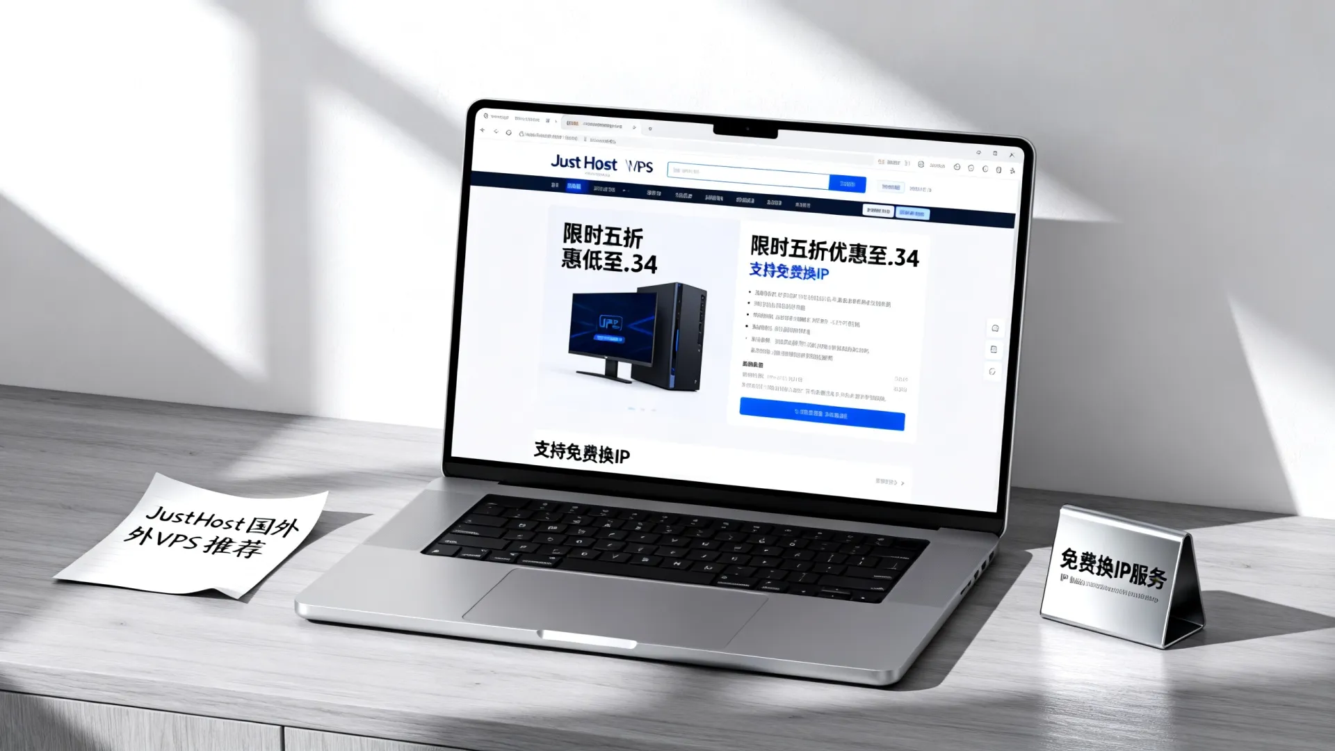 JustHost哪个国外VPS便宜？限时五折优惠低至.34支持免费换IP