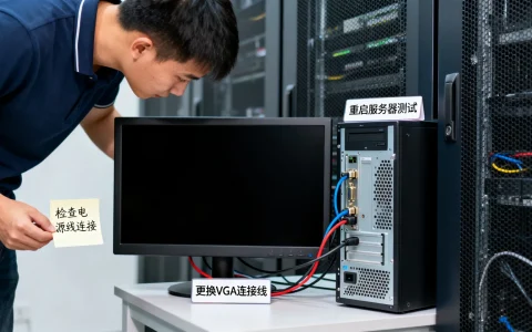 服务器显示器不亮怎么办，服务器开机黑屏无信号怎么解决