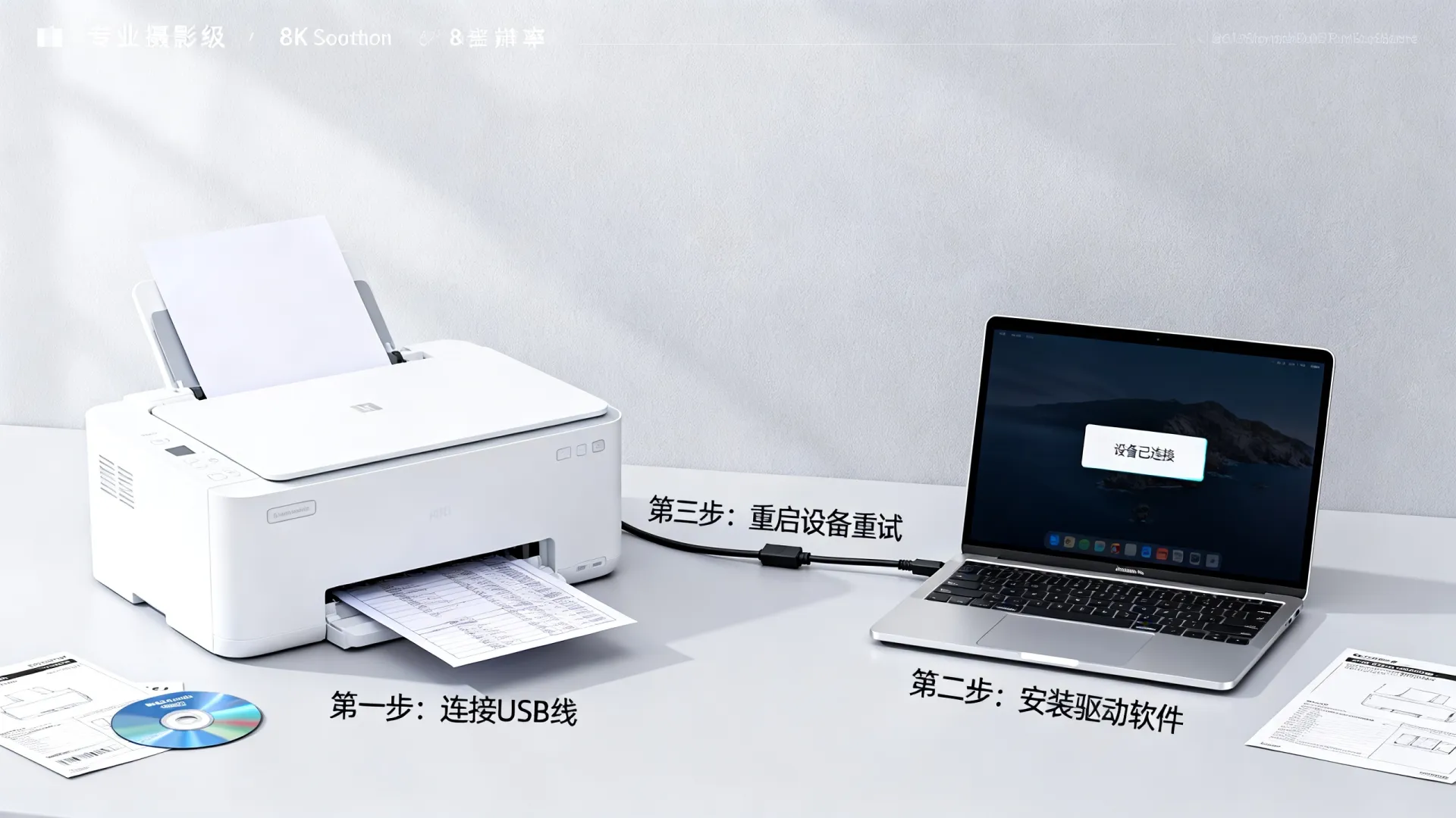 打印机怎么连接电脑安装软件 打印机怎么连接电脑安装软件