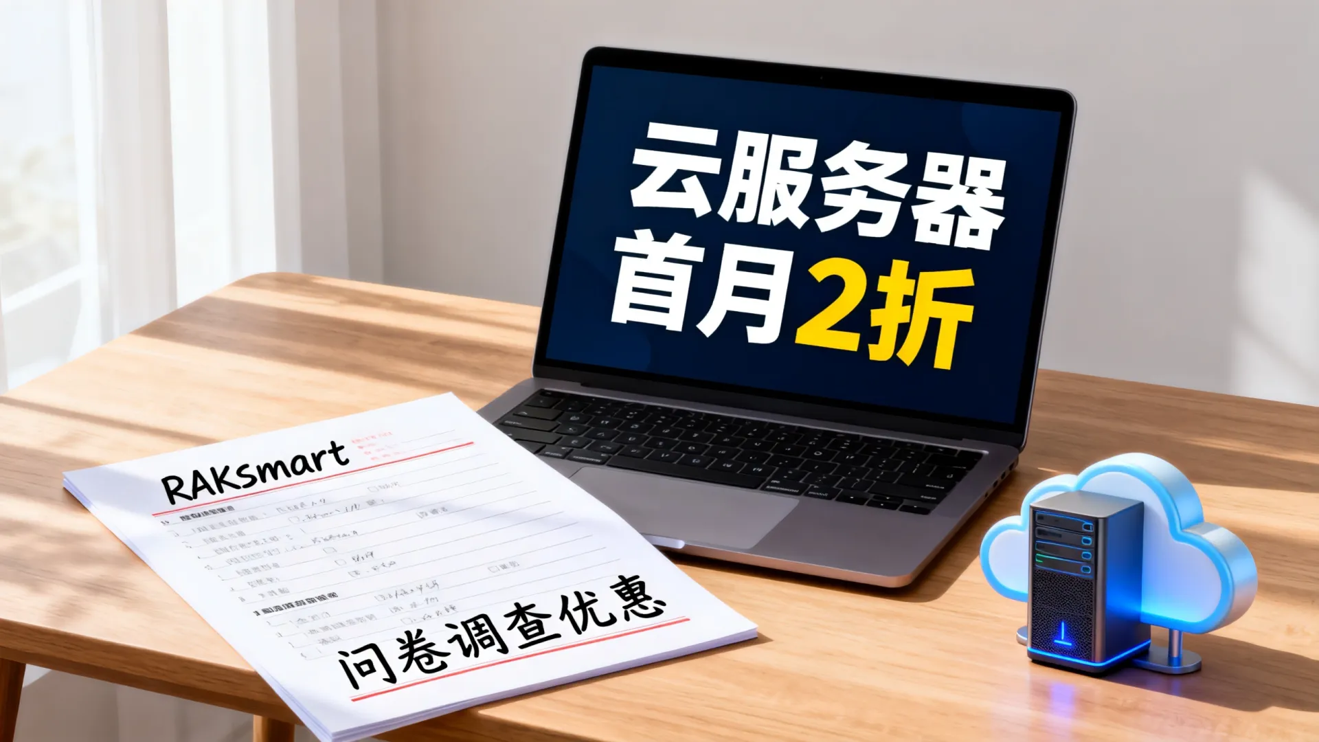 限时优惠 RAKsmart问卷调查送5美金代金券/云服务器首月2折券,支持支付宝/银联/Paypal 限时优惠 RAKsmart问卷调查送5美金代金券