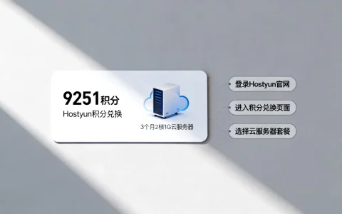如何用9251积分兑换3个月2核1G云服务器？，Hostyun积分怎么兑换