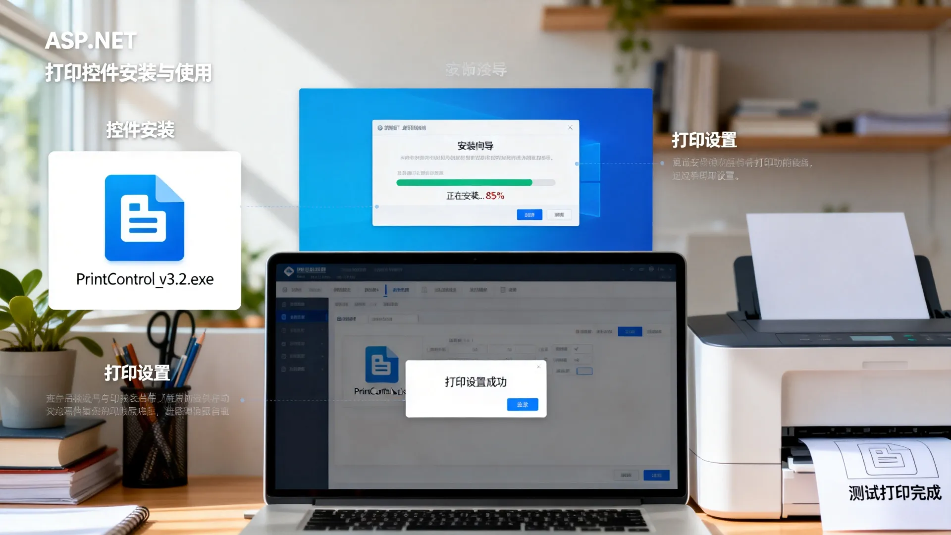 控件安装与打印功能实现指南