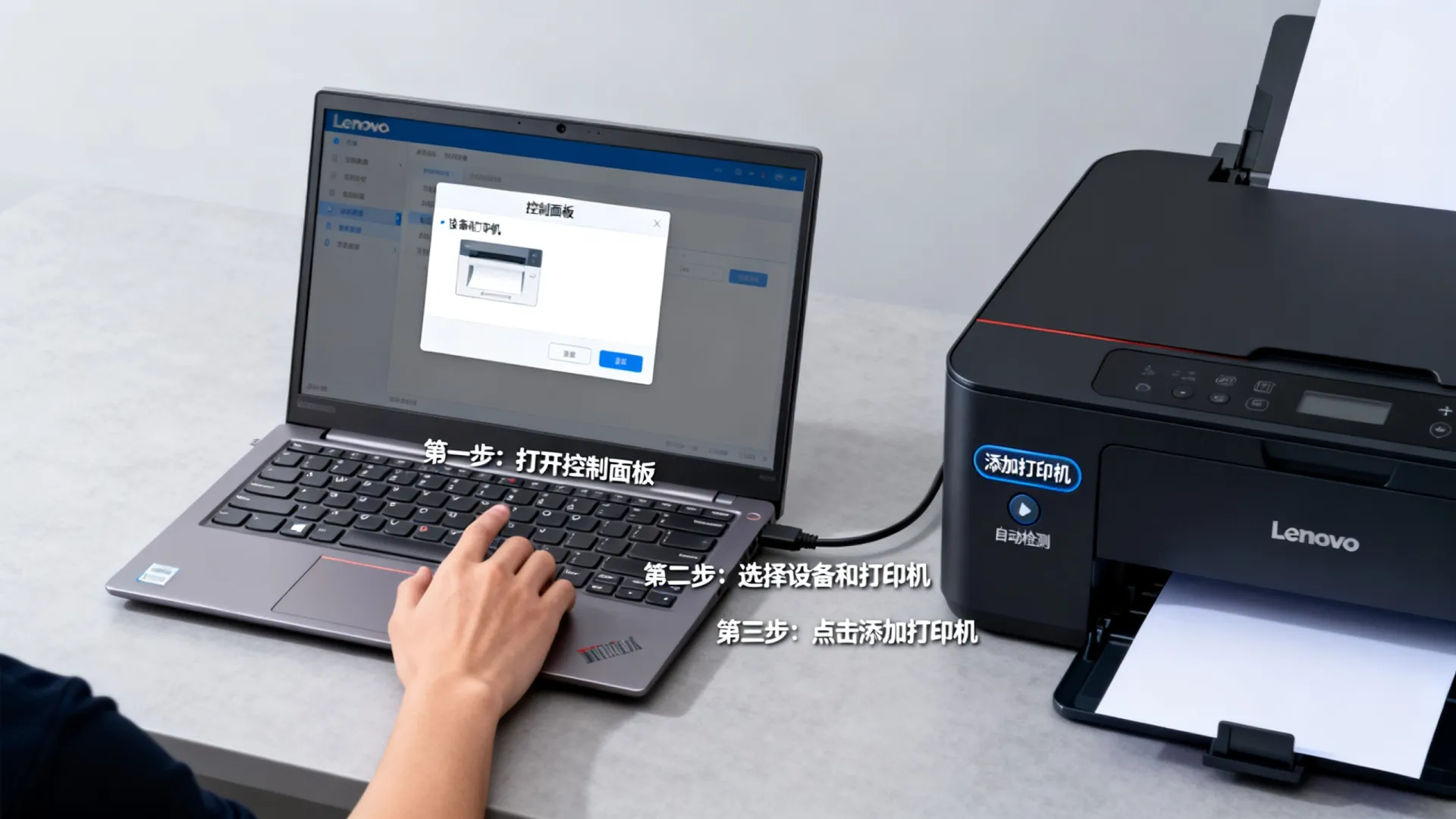 联想电脑里的添加打印机在哪里
