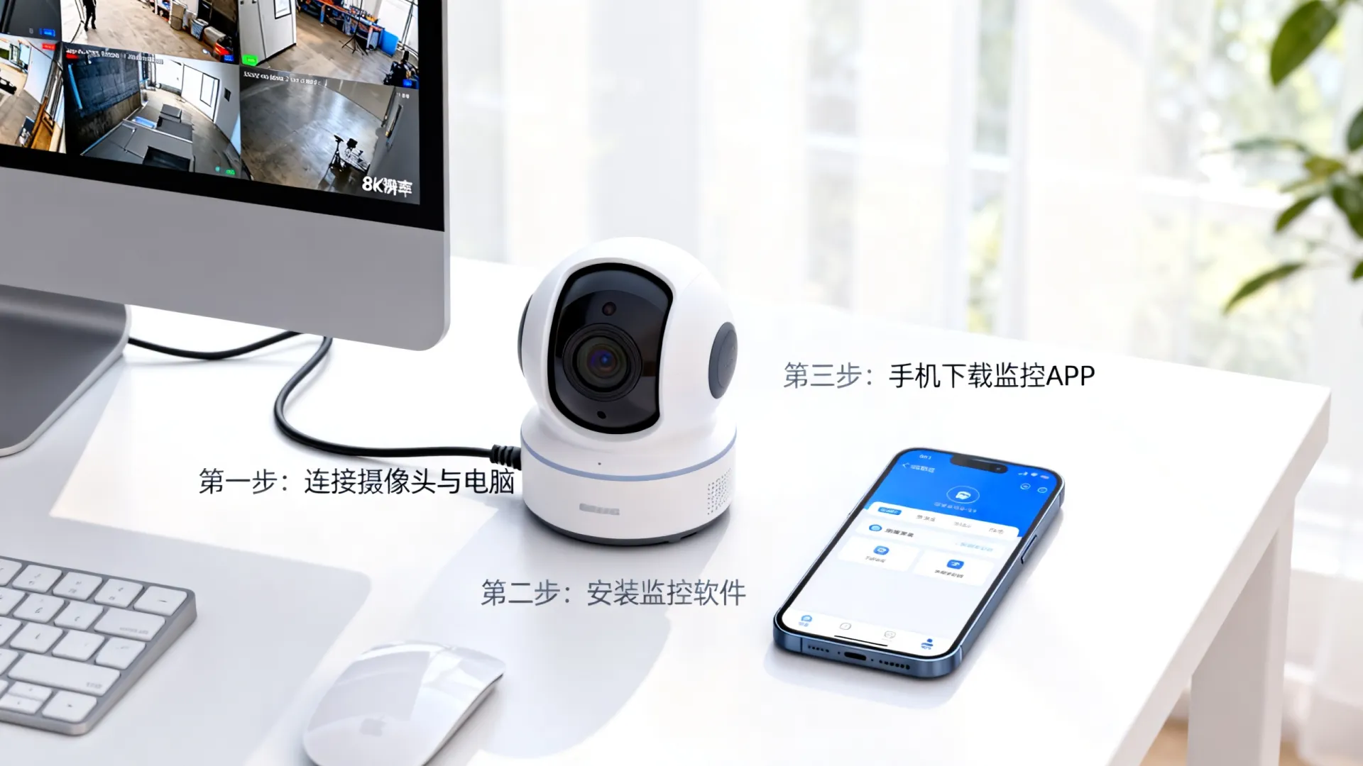 监控摄像头怎么连接电脑和手机