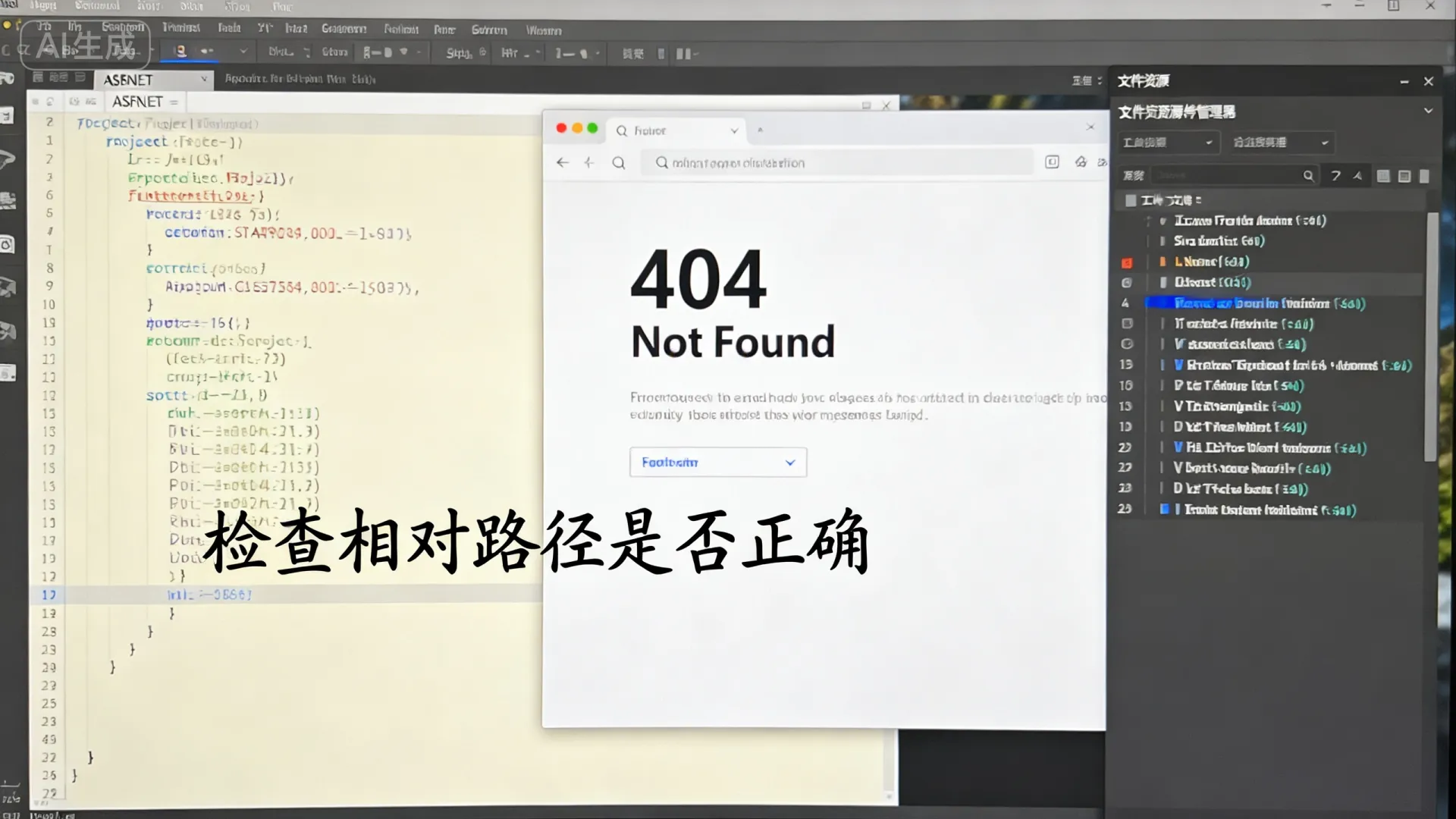 在ASP.NET中如何解决文件路径错误以避免404问题？