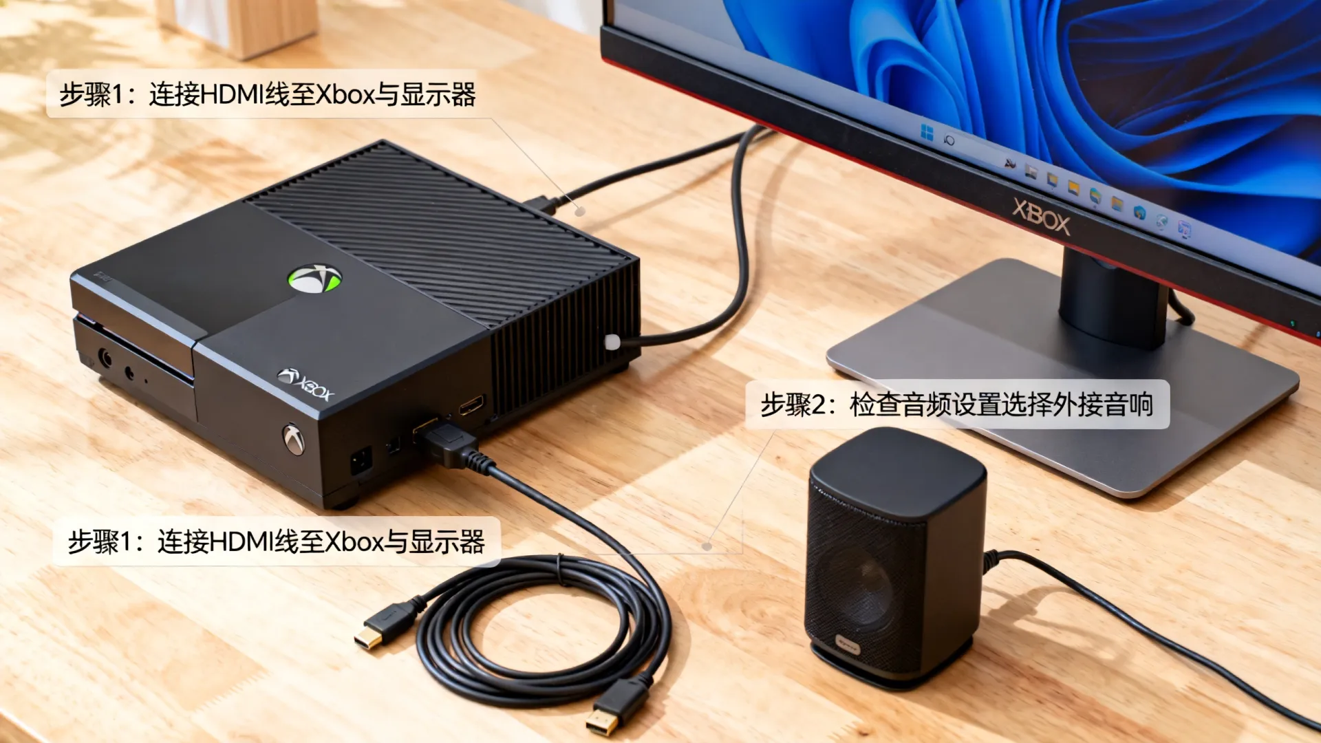 xbox连电脑显示器教程 xbox连电脑显示器教程