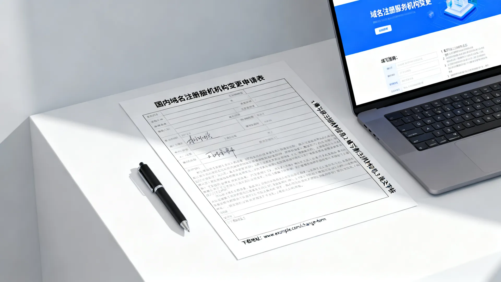 国内域名注册服务机构变更申请表