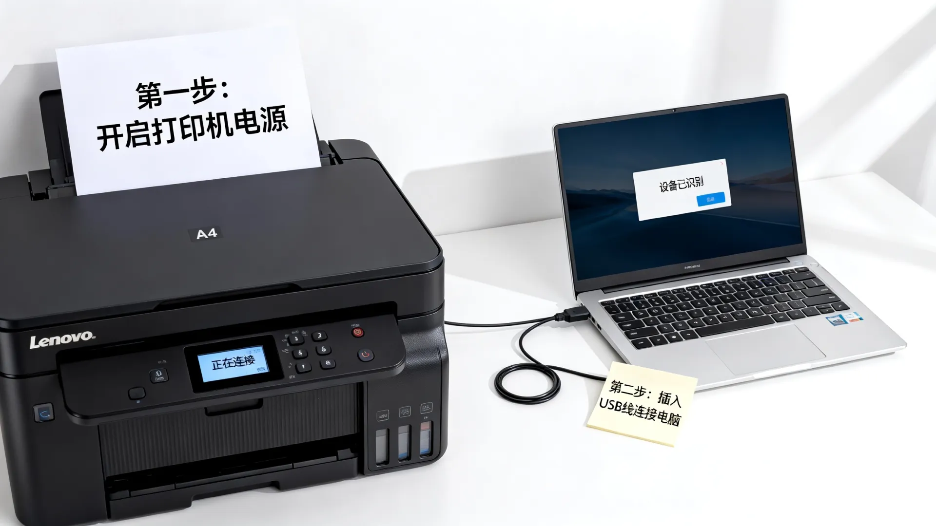 联想打印机怎么连电脑上去 联想打印机怎么连电脑上去
