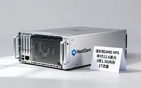 HostDare洛杉矶AMD VPS便宜吗 年付12.6美元1核1.5G内存1T流量