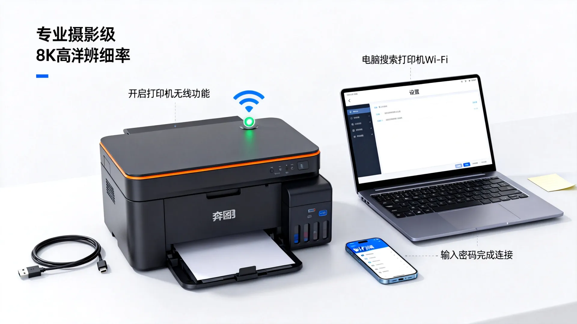 奔图打印机怎么和电脑无线连接