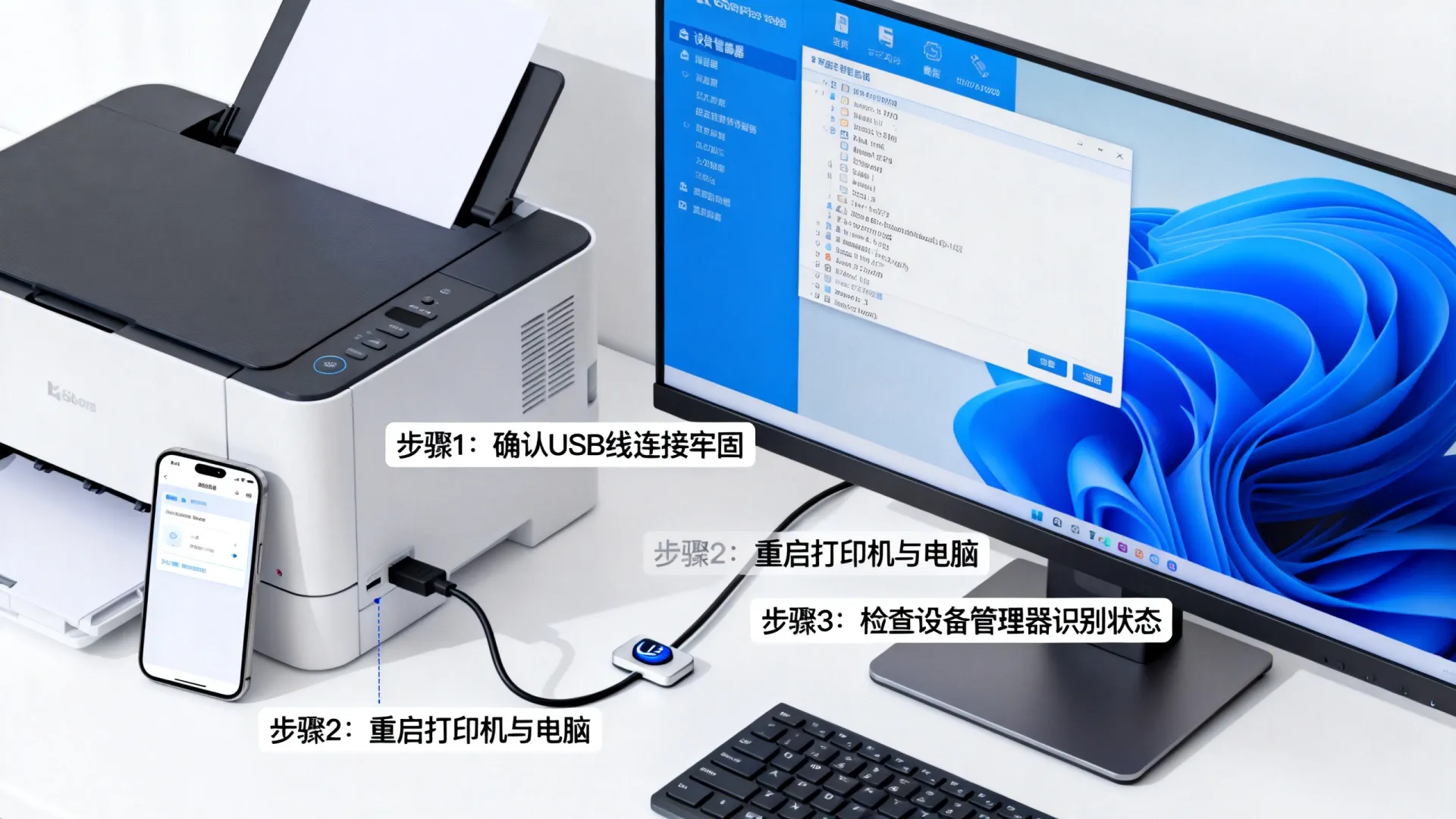 打印机连电脑怎么安装