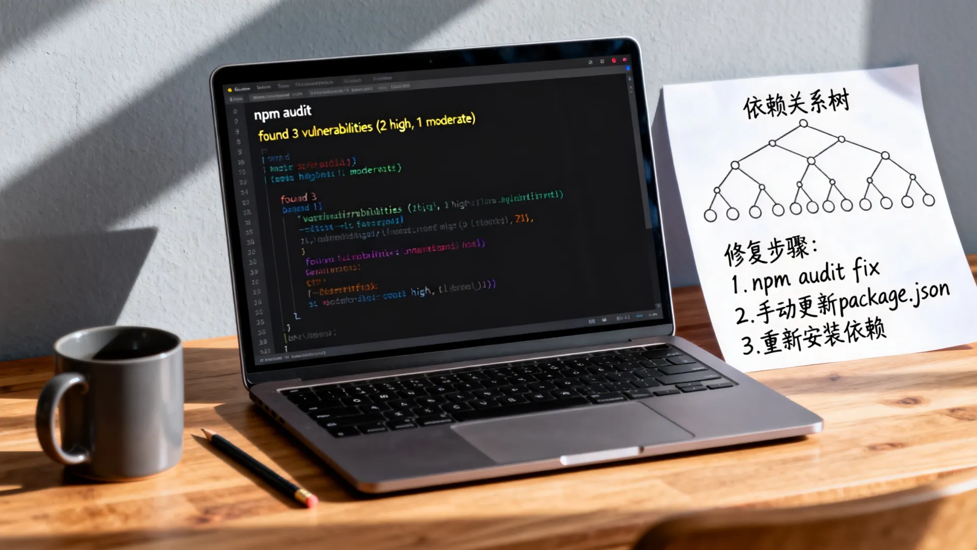 npm audit有什么用?详解npm安全审计与依赖漏洞修复步骤 详解npm安全审计与依赖漏洞修复步骤