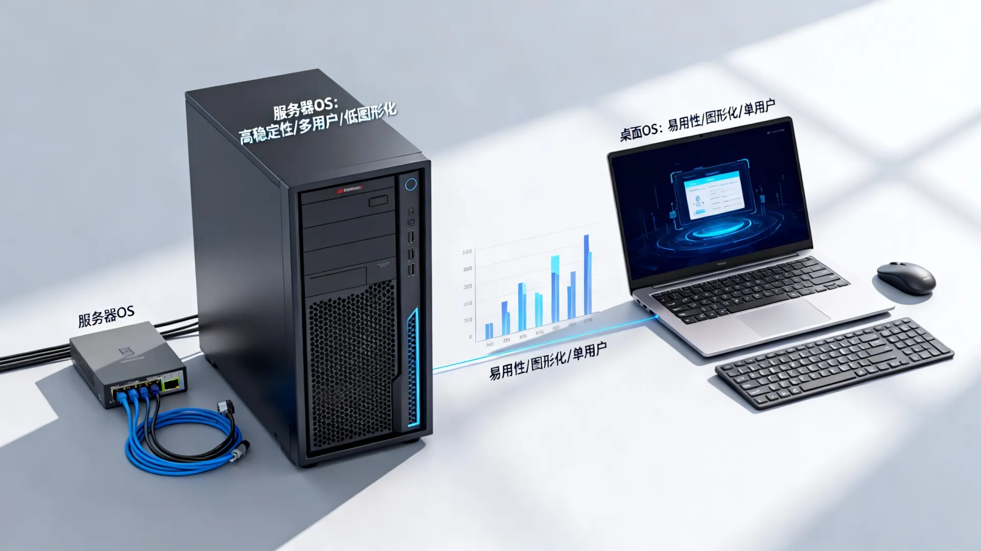 服务器操作系统与桌面操作系统有哪些区别 服务器操作系统与桌面操作系统有哪些区别