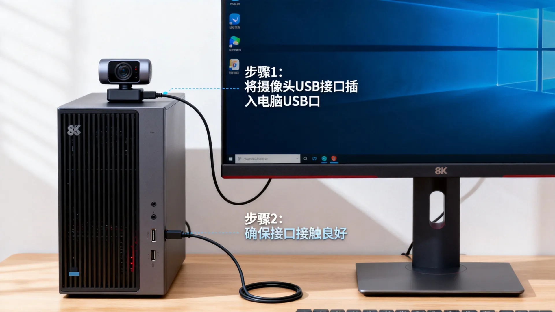 台式电脑怎么连接摄像头 台式电脑怎么连接摄像头