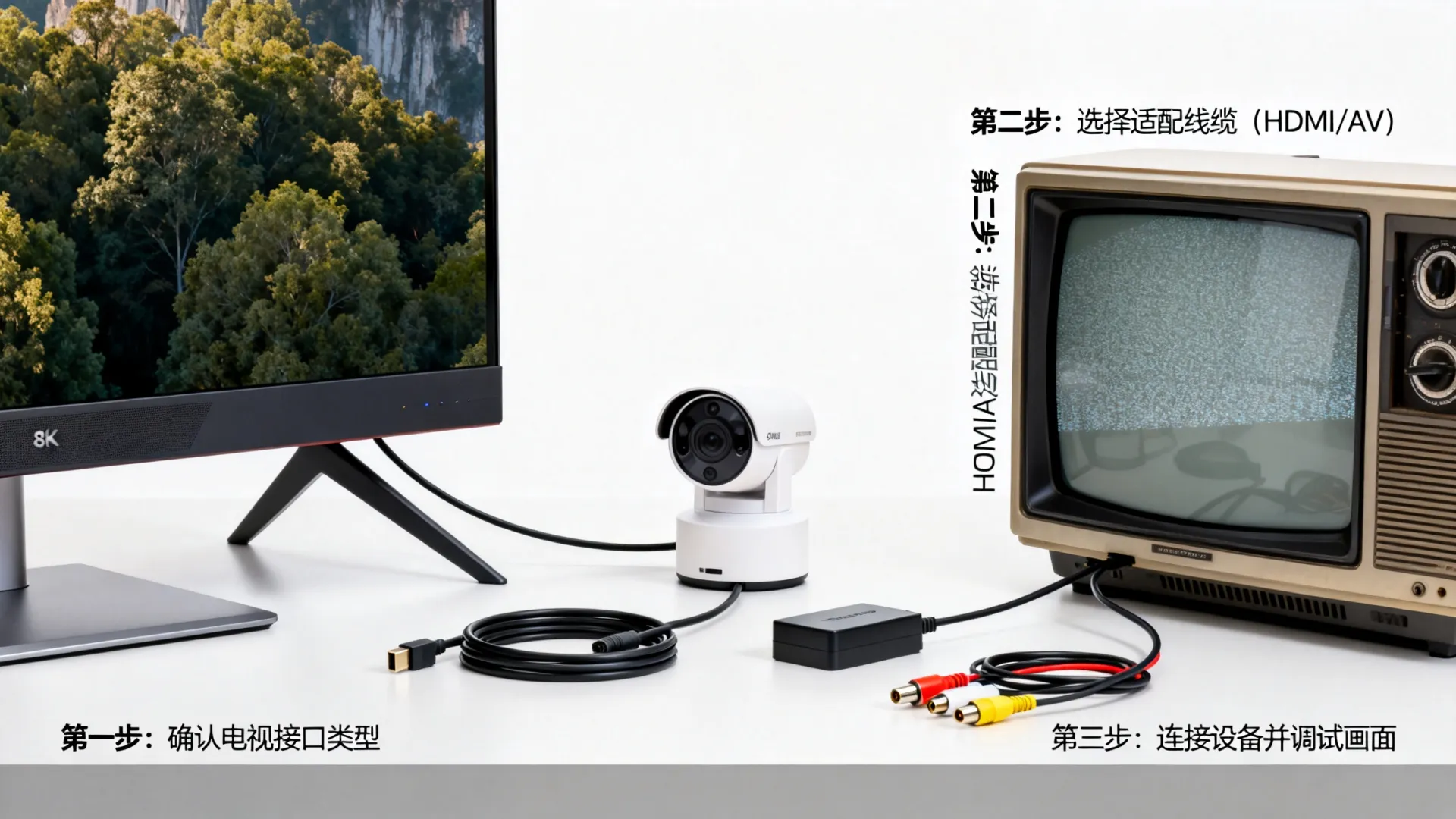 监控摄像头连电视怎么连 监控摄像头连电视怎么连