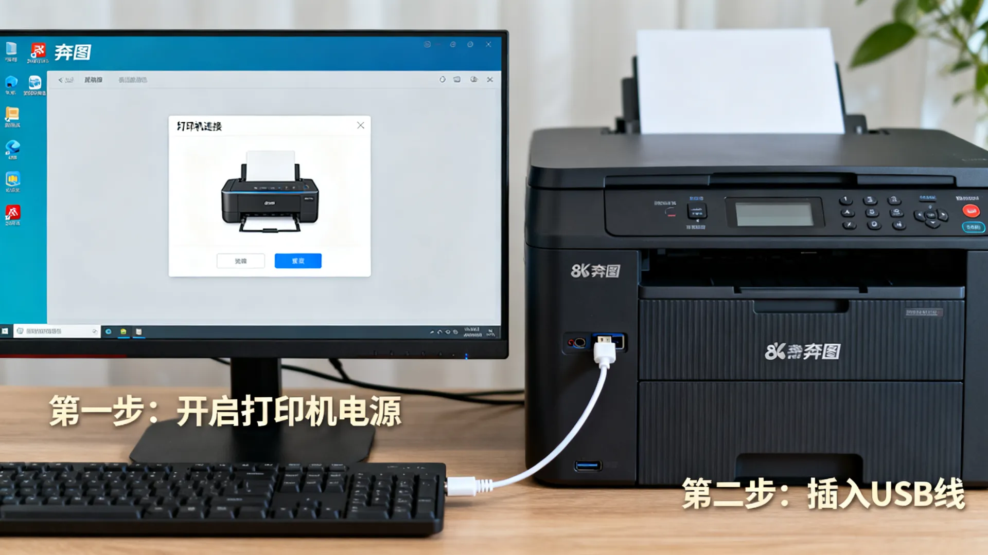 奔图电脑怎么连接打印机 奔图电脑怎么连接打印机