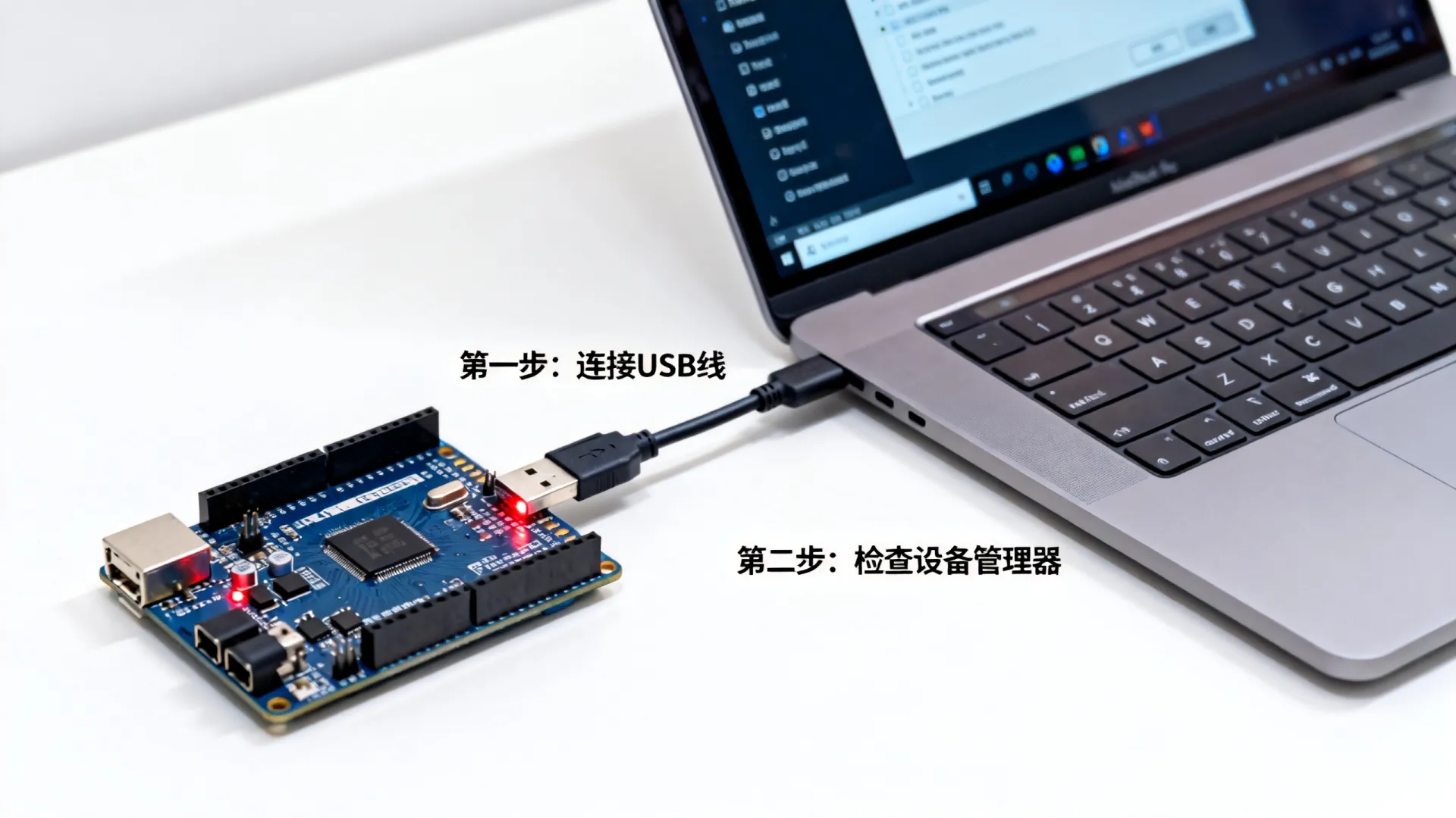 开发板与电脑连接 开发板与电脑连接