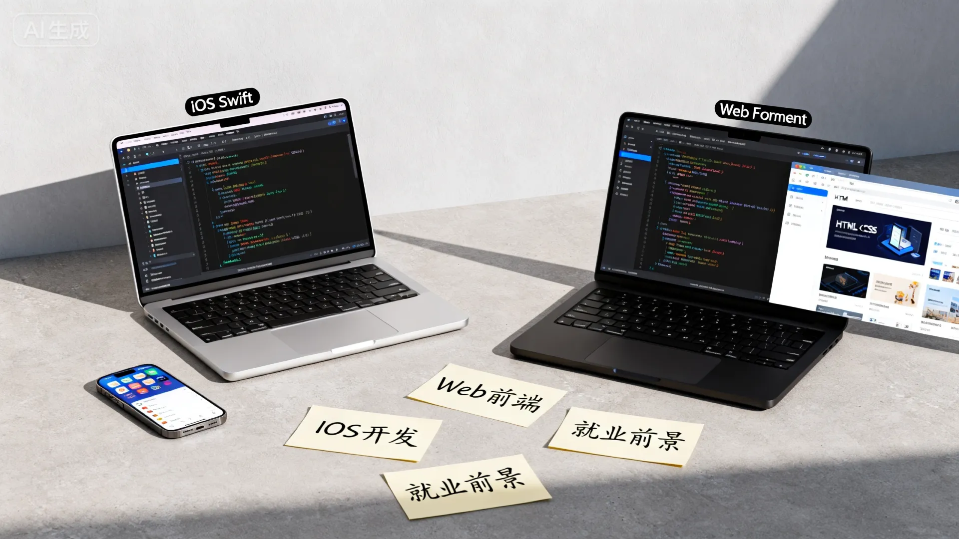 iOS开发和Web前端学哪个好?就业前景对比分析 iOS开发和Web前端学哪个好?就业前景对比分析