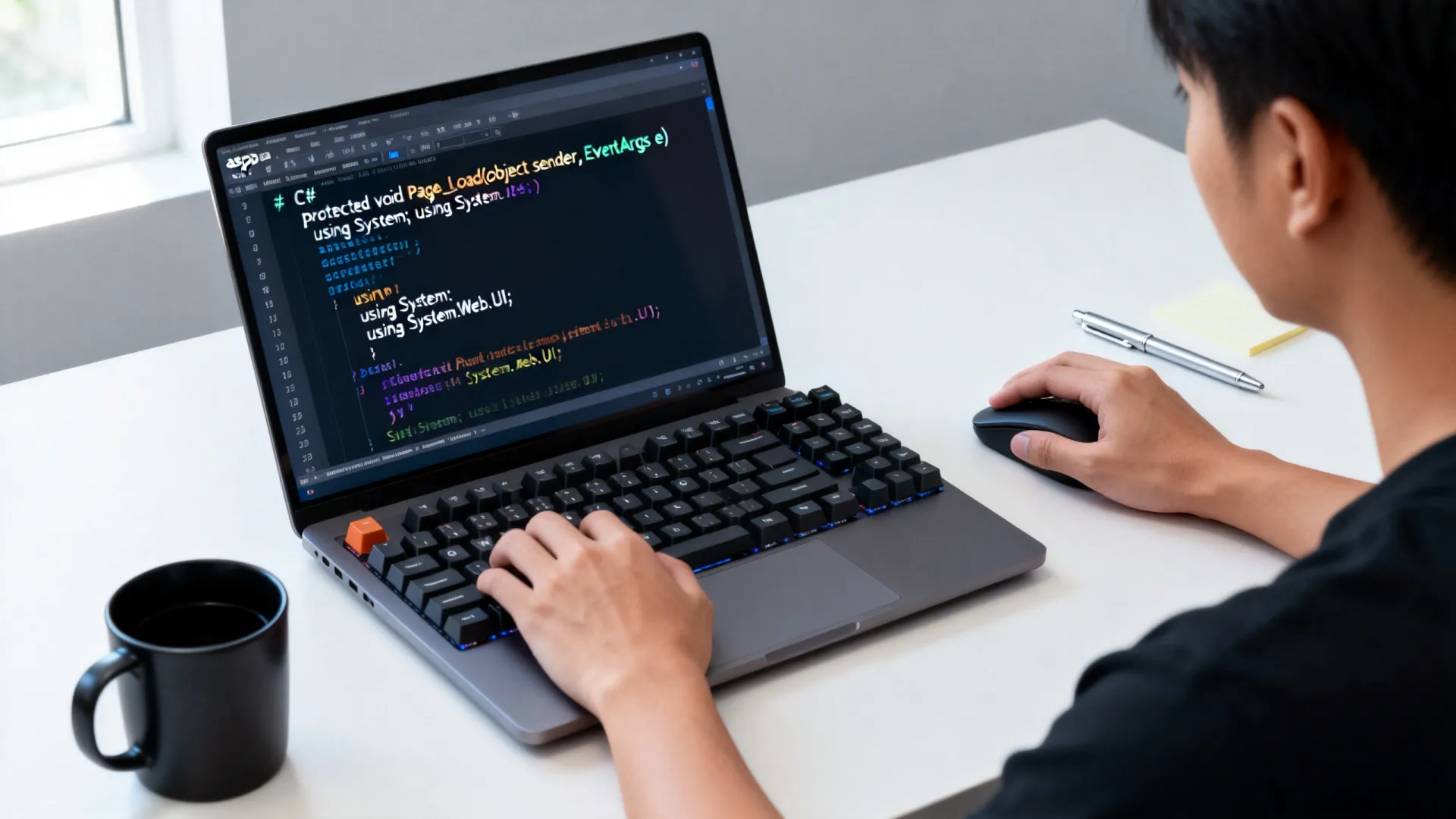 在ASP.NET Web应用程序中，如何使用C在aspx页面编写高效的方法？