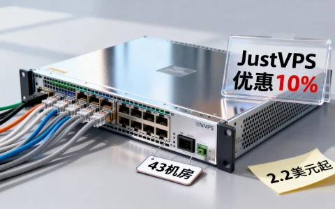 JustVPS优惠10%怎么买？低价国外VPS推荐，43机房2.2美元起