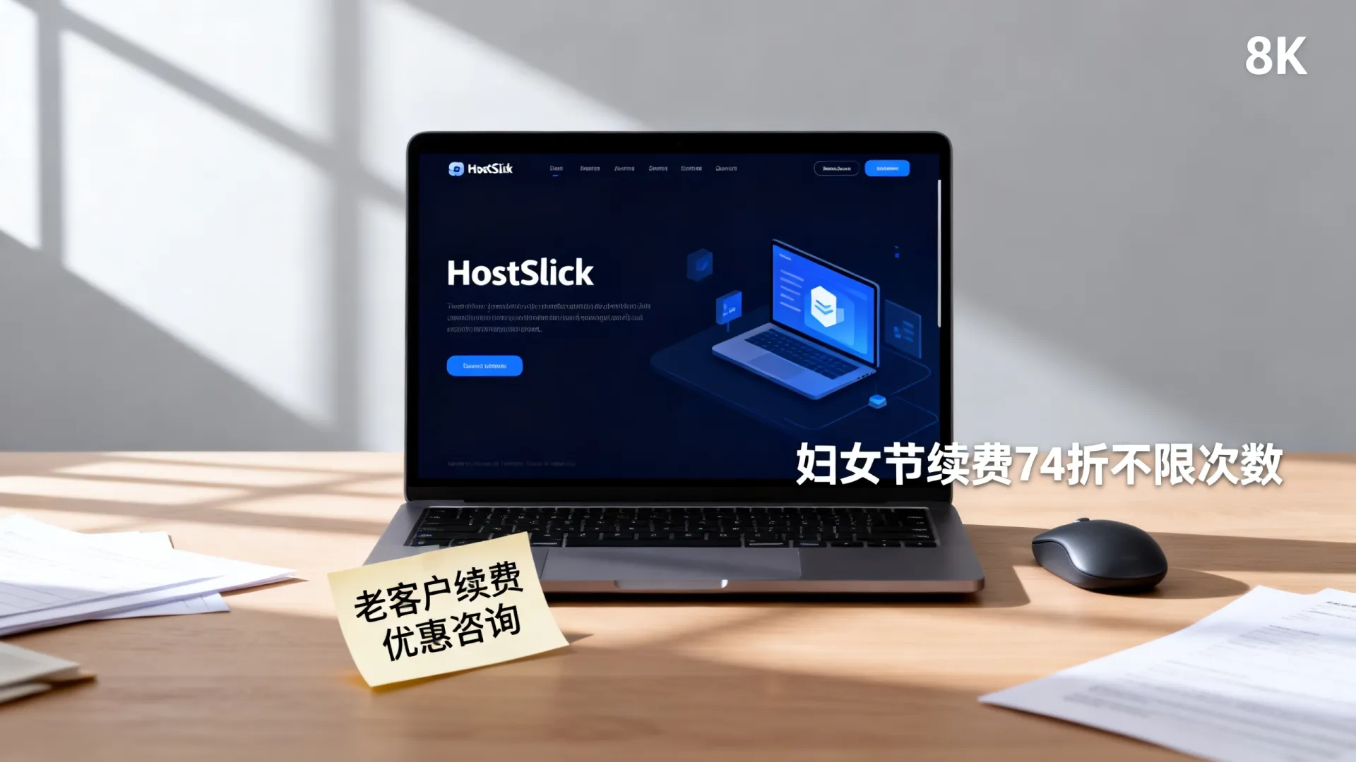 HostSlick妇女节续费74折不限次数?HostSlick老客户续费优惠折扣多少? HostSlick妇女节续费74折不限次数