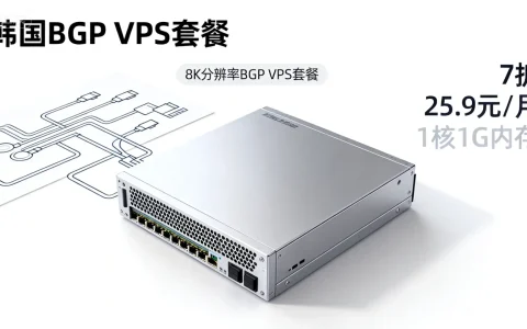 韩国BGP VPS套餐7折仅25.9元/月，1核1G内存，性价比如何？