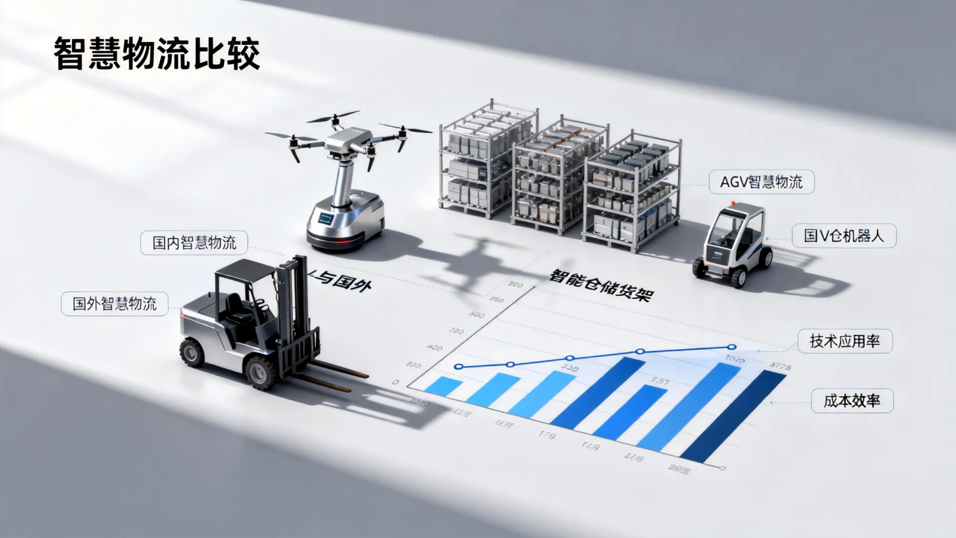 国内国外智慧物流比较图表