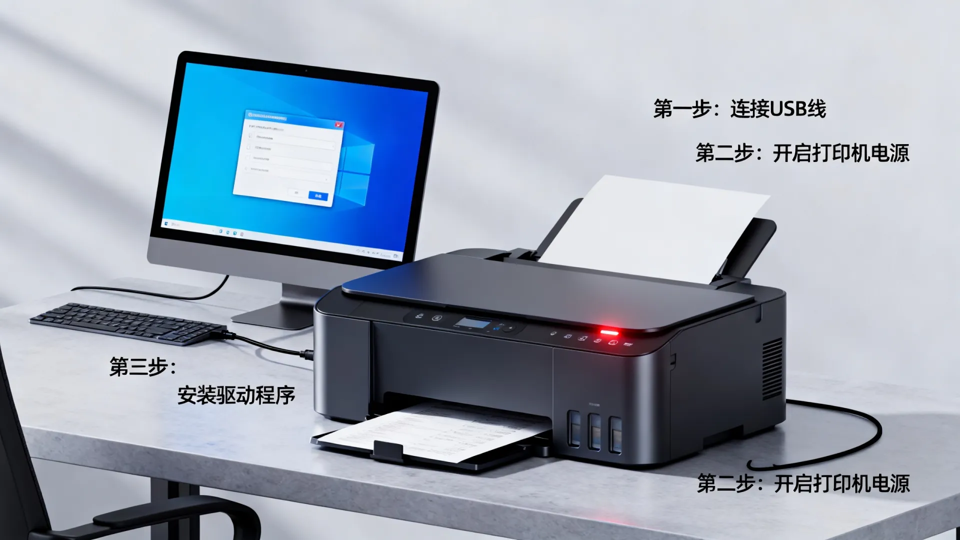 打印机连接电脑安装步骤 打印机连接电脑安装步骤