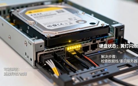 服务器更换硬盘后黄灯闪烁是什么原因，服务器硬盘黄灯闪烁怎么解决