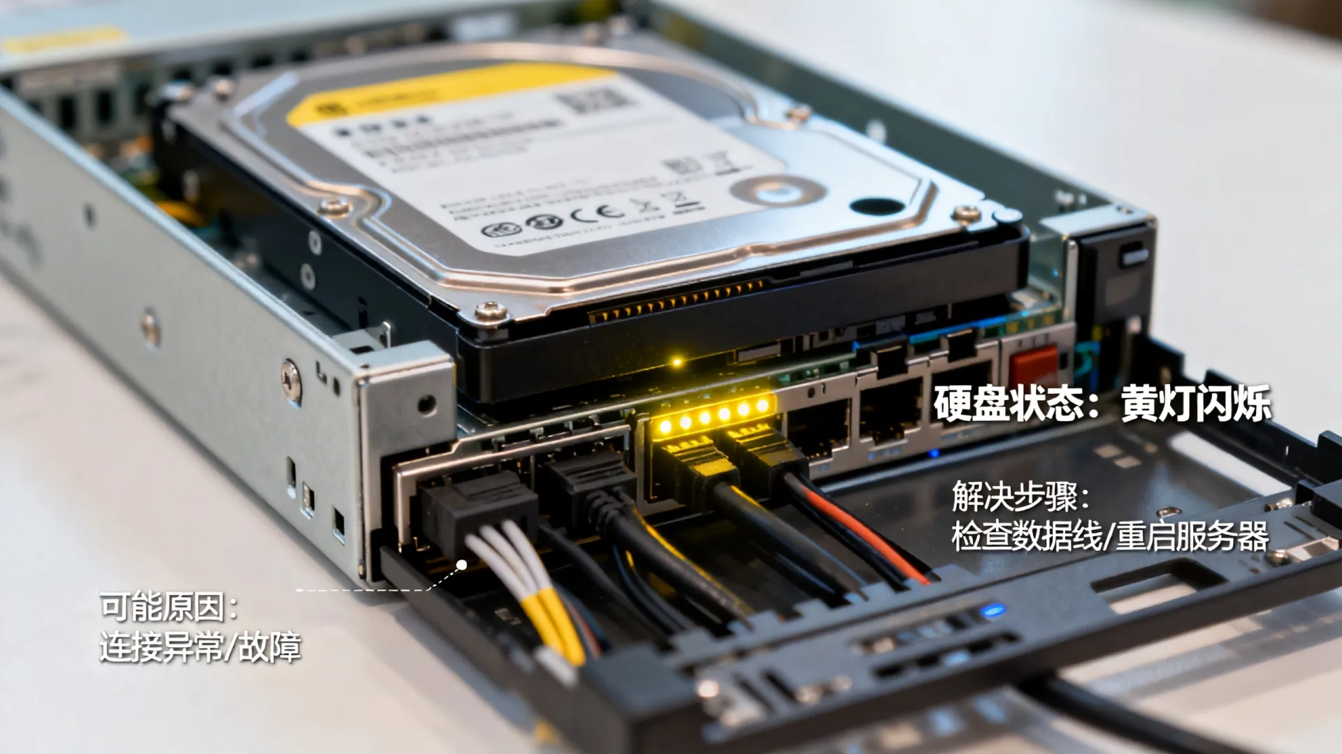服务器更换硬盘后黄灯闪烁 服务器更换硬盘后黄灯闪烁