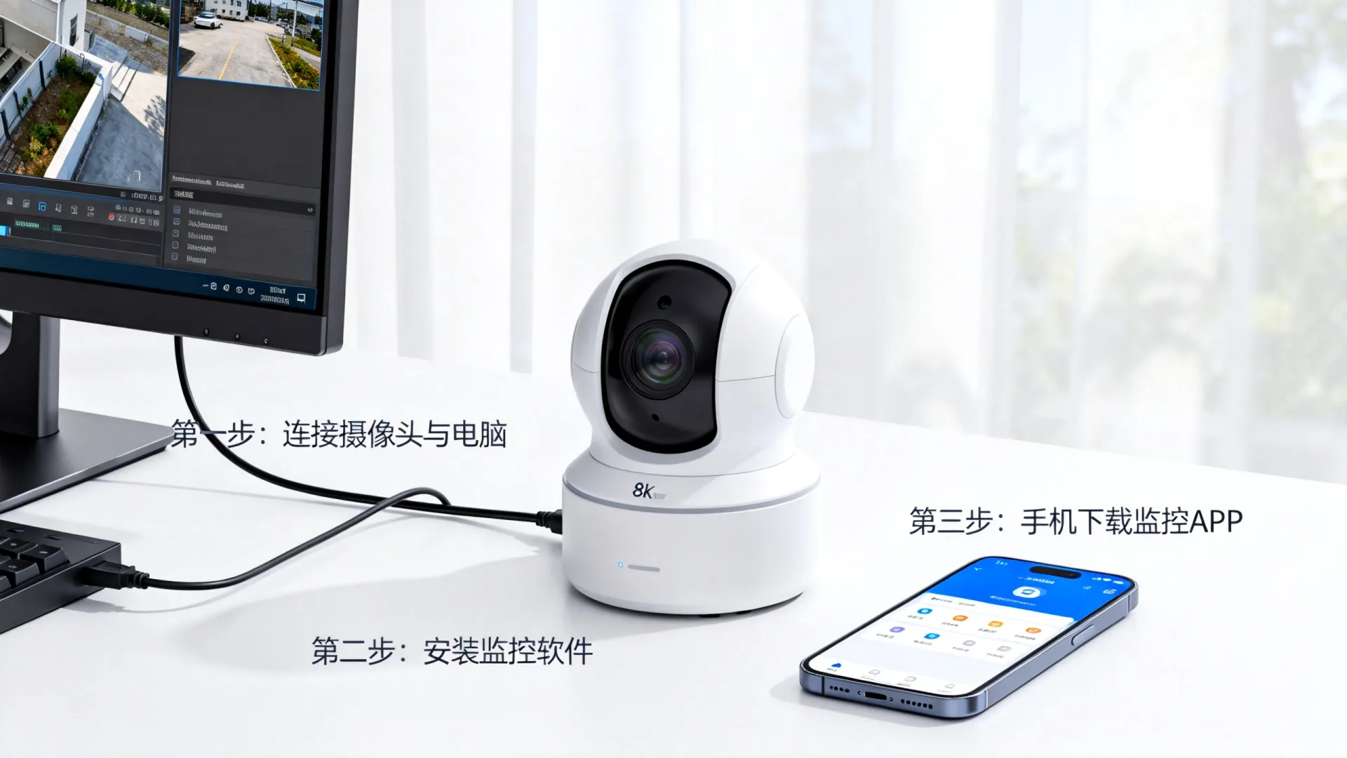 监控摄像头怎么连接电脑和手机