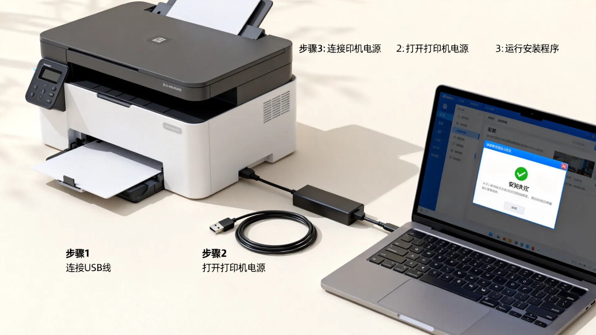 安装打印机连接电脑教程图解大全