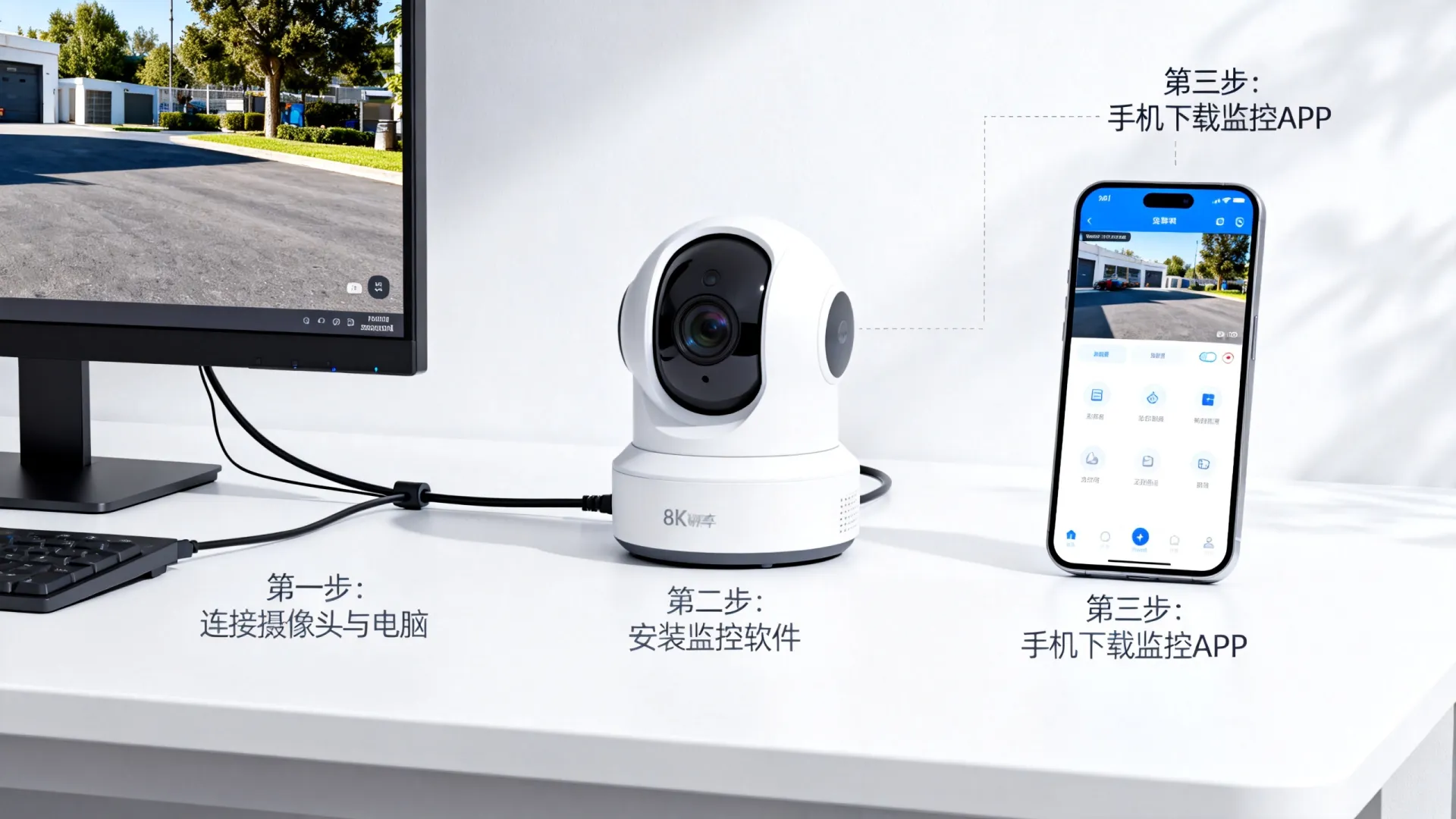 监控摄像头怎么连接电脑和手机