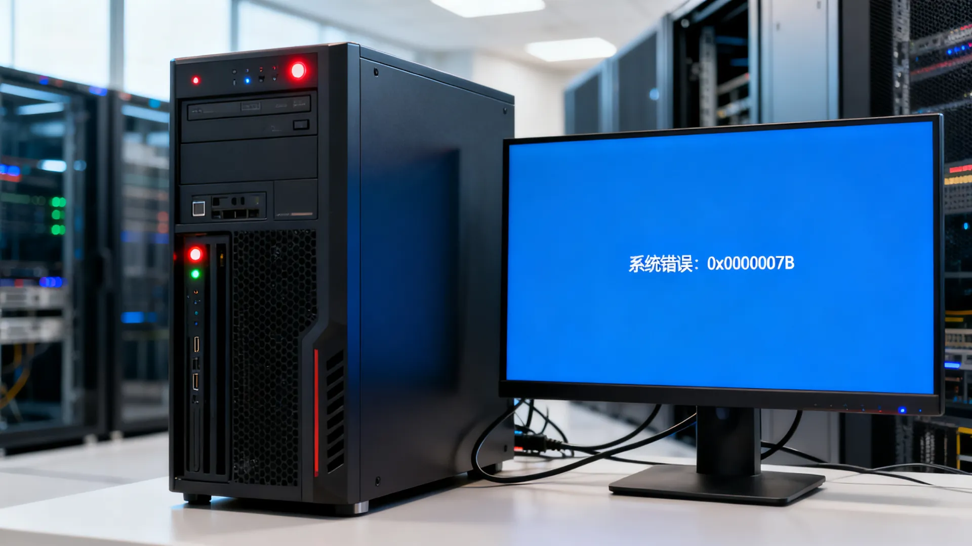 服务器显示器蓝屏主机运行正常 服务器显示器蓝屏主机运行正常