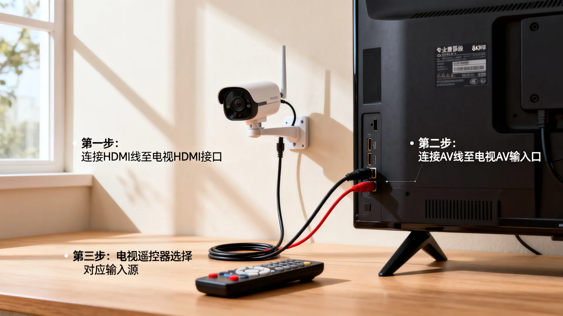 监控摄像头怎么连接电视机上 监控摄像头怎么连接电视机上
